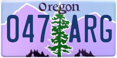 OR license plate 047ARG