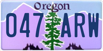 OR license plate 047ARW
