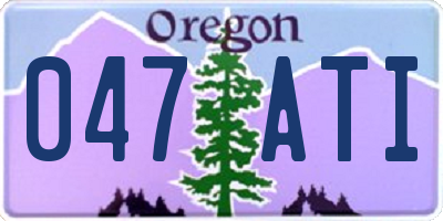 OR license plate 047ATI