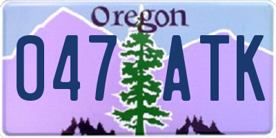 OR license plate 047ATK