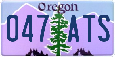 OR license plate 047ATS