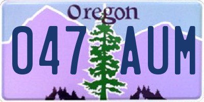 OR license plate 047AUM