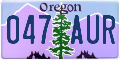 OR license plate 047AUR