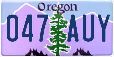 OR license plate 047AUY