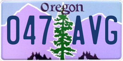 OR license plate 047AVG
