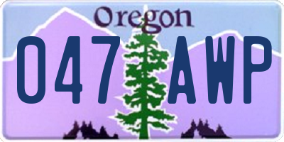 OR license plate 047AWP
