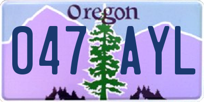 OR license plate 047AYL
