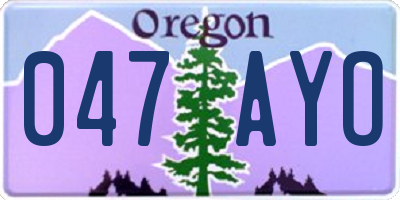 OR license plate 047AYO