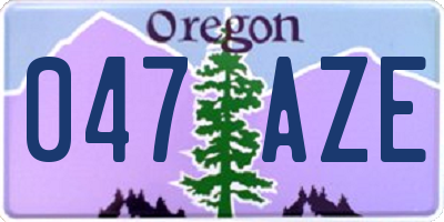 OR license plate 047AZE