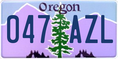OR license plate 047AZL
