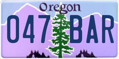 OR license plate 047BAR