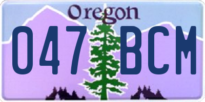 OR license plate 047BCM