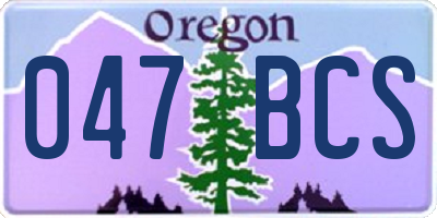 OR license plate 047BCS