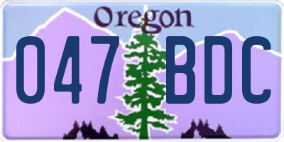 OR license plate 047BDC