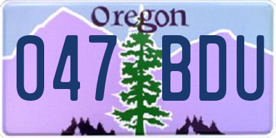 OR license plate 047BDU
