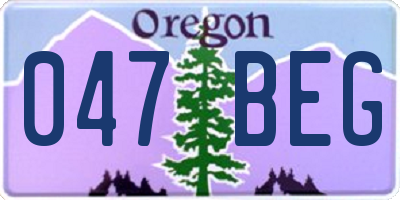 OR license plate 047BEG
