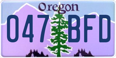 OR license plate 047BFD