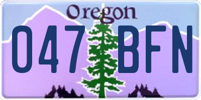 OR license plate 047BFN