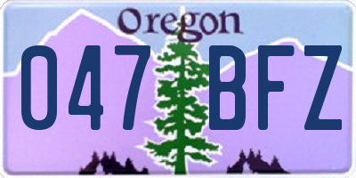 OR license plate 047BFZ