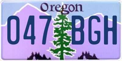 OR license plate 047BGH
