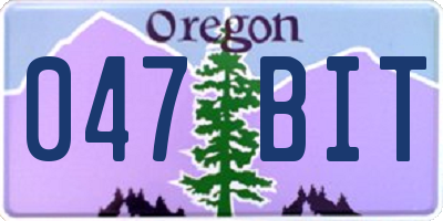 OR license plate 047BIT