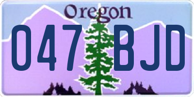 OR license plate 047BJD