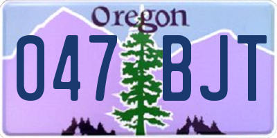 OR license plate 047BJT