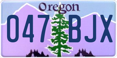 OR license plate 047BJX