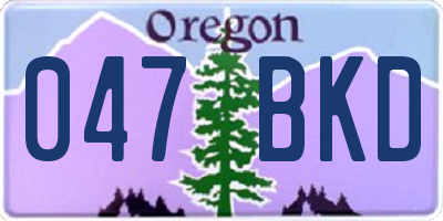OR license plate 047BKD