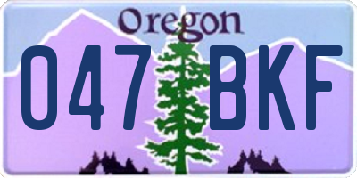 OR license plate 047BKF