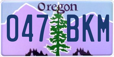 OR license plate 047BKM
