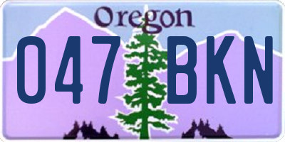 OR license plate 047BKN
