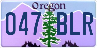 OR license plate 047BLR