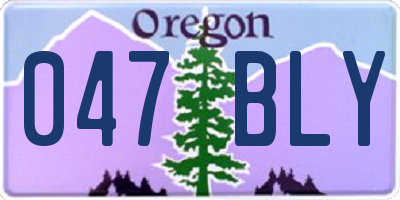 OR license plate 047BLY