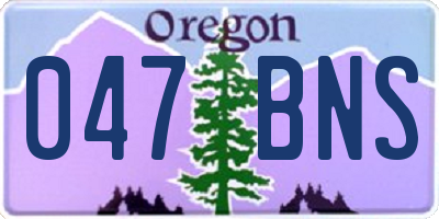 OR license plate 047BNS