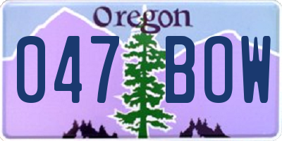 OR license plate 047BOW