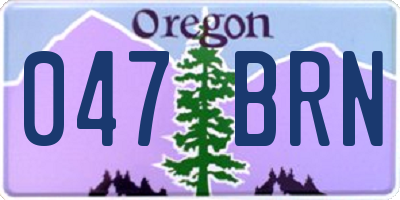 OR license plate 047BRN