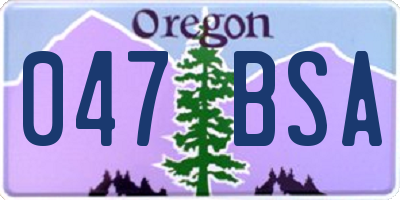 OR license plate 047BSA