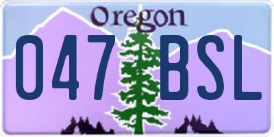 OR license plate 047BSL