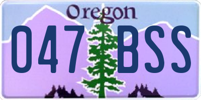 OR license plate 047BSS