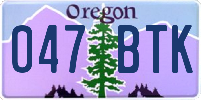 OR license plate 047BTK