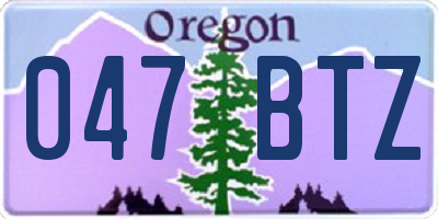 OR license plate 047BTZ