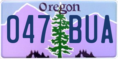 OR license plate 047BUA