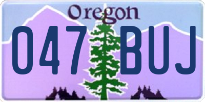 OR license plate 047BUJ