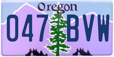 OR license plate 047BVW