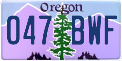 OR license plate 047BWF