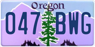 OR license plate 047BWG