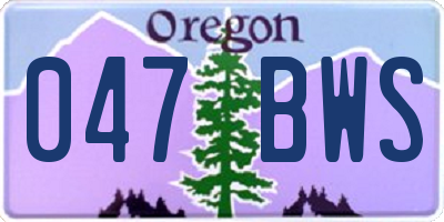 OR license plate 047BWS