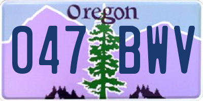 OR license plate 047BWV