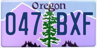 OR license plate 047BXF